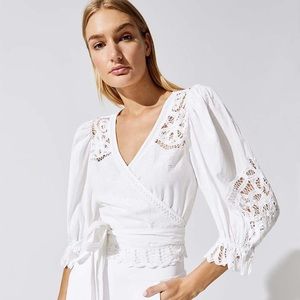 Loveshackfancy Domino top in white size small